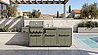 מטבח חוץ גריל גז קולמן רבולושן 4 מבערים + כירת צד + כיור + ארון אחסון - צבע ירוק